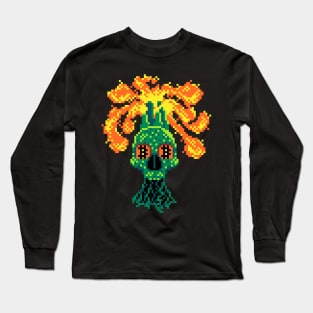 Skull of Satoshi Pixel Art Long Sleeve T-Shirt